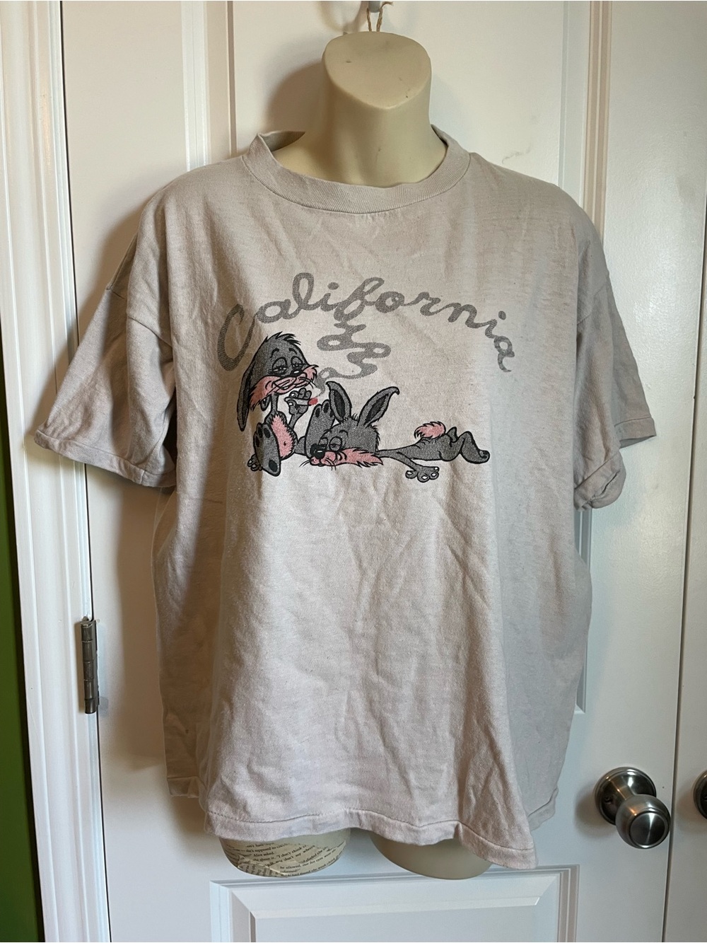 Vintage Fantasy Tshirt California Smoking Rabbits Large Pure Cotton